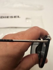 Brand New Diesel Round Sunglasses DL0188 Gloss Black Silver Bar 01A 54-17-145 3