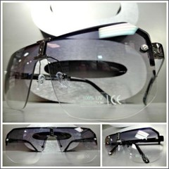 Classic Retro Modern Hip Hop Style SUNGLASSES Gunmetal Frame Gray & Clear Lens