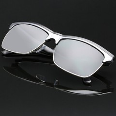 Square Mens Womens Classic Metal Rim Retro Vintage 80s Flat Top Sunglasses