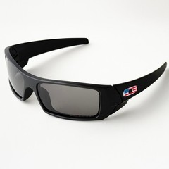 Oakley Gascan OO9014 Sunglasses Matte Black Grey Lens USA Flag