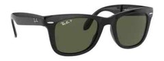 NEW RAYBAN RB4105 601/58 50MM WAYFARE FOLDING RB 4105 BLACK/GREEN POLARIZE LENS