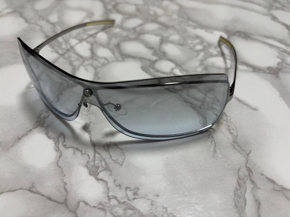 GUCCI 115 GG 1711/S Vintage Sunglasses Silver Blue Gradient 64mm 125mm