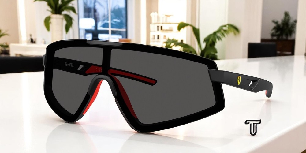 FERRARI SCUDERIA FZ6009U 504 87 Matte Black Grey 47 mm Men’s Sunglasses