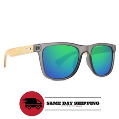 Bamboo Sunglasses Wooden Retro Vintage Mirror Fishing Polarized Glasses New USA