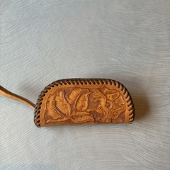Handmade Leather Sunglasses Case Floral Fits Glasses Sunglasses Unisex