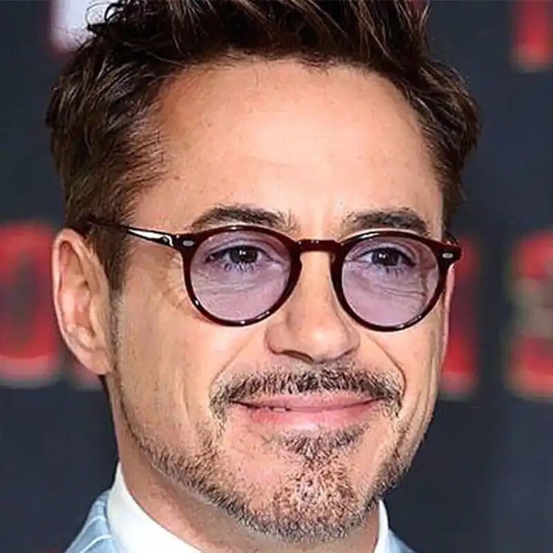 Brand Designer Men Fashion Model Round Sunglasses Downey Celebrity Avengers Iron