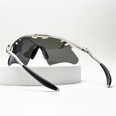 Oakley Mag X-Metal Silver Frame Blue Shield Lens Magnesium Sport Sunglasses