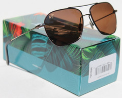 MAUI JIM Mano POLARIZED Sunglasses H877-01 Dark Brown Gold Stripe/HCL Bronze NEW