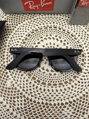 Ray-Ban RB2140 904 Wayfarer Sunglasses Black Frame Glass Gray Lens 50-22 /140 mm