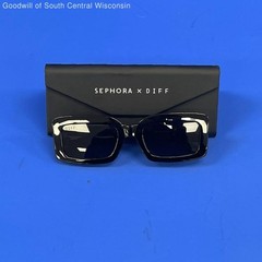 Sephora X DIFF Black Indy Sunglasses Branded Case & Microfiber Cloth Included
