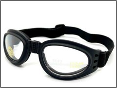 MOTORCYCLE Riding Padded Folding Pocket GOGGLES Protective Eyewear Clear Lens