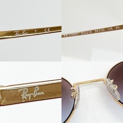 RAY BAN Ray Ban Sunglasses Round Glasses 0RB3769D Gold Almost Unused