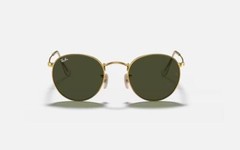 Ray-Ban Round Metal Polished Gold/Green G-15 47 mm Sunglasses RB3447 001 47