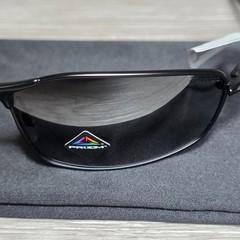 Oakley Whisker Sunglasses Satin Black Prizm Black Polarized OO4141-0360 w/ Pouch