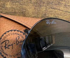 Vintage Ray-Ban Aviator Total Black Polarized 58 mm Sunglasses RB3025 58-14