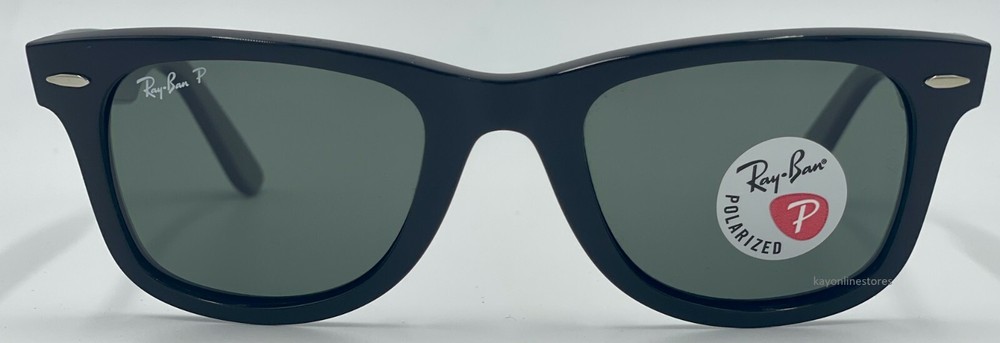 Ray-Ban Wayfarer Black Polarized Sunglasses RB2140 901/58 5/4mm New Authentic