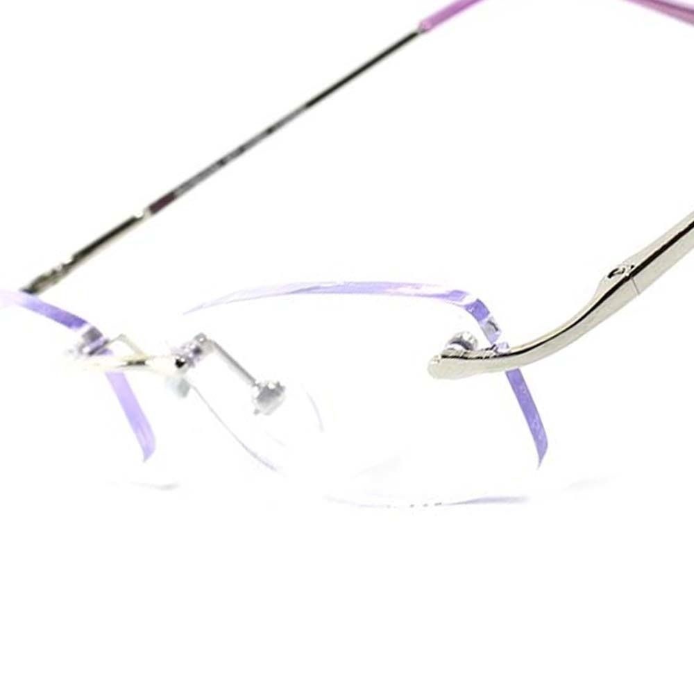 Light Purple Tint Modern Stylish Rectangle Mens Womens Frameless Sun Glasses