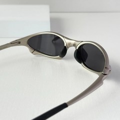 Oakley Penny X-Metal Sunglasses Silver Frame Black Lens Classic