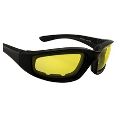 3 PAIRS: PADDED MOTORCYCLE RIDING GLASSES – DAY NIGHT SMOKED CLEAR YELLOW Anti-f