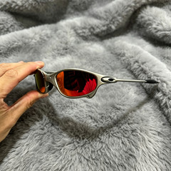 Vintage Oakley Juliet X-Metal Polarized Sunglasses Red Lens Silver Frames