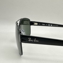 Ray Ban Mens Irregular Aviator Double Bridge Sunglasses RB3663 Black/Green