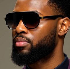 Men Guy Dude Square Sunglasses Shades 100% UV Protection Fashion Flat Black Lens
