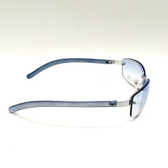 Fashion Rimless Oval Sunglasses Blue Designer Frame & Gradient Lenses Y2k 90’s