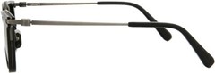 Brioni Square/Rectangle Sunglasses Shiny Solid Black Smooth Antique Silver Luxur