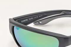 Costa Tailfin Sunglasses Medium Matte Black Green Mirror 580 glass lens