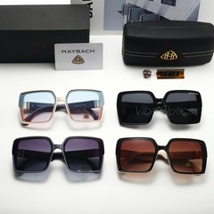 MAYBAC* Oversized Square Sunglasses Cream Blue Pink Grad Thick +Case