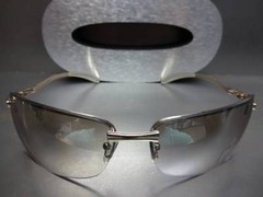 Men’s Classy Elegant CONTEMPORARY MODERN WRAP Clear Lens SUN GLASSES Gold Frame