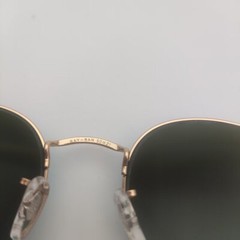 Ray-Ban RB3447 Round Metal Glod Frame Mirror Ice Blue Lenses Sunglasses