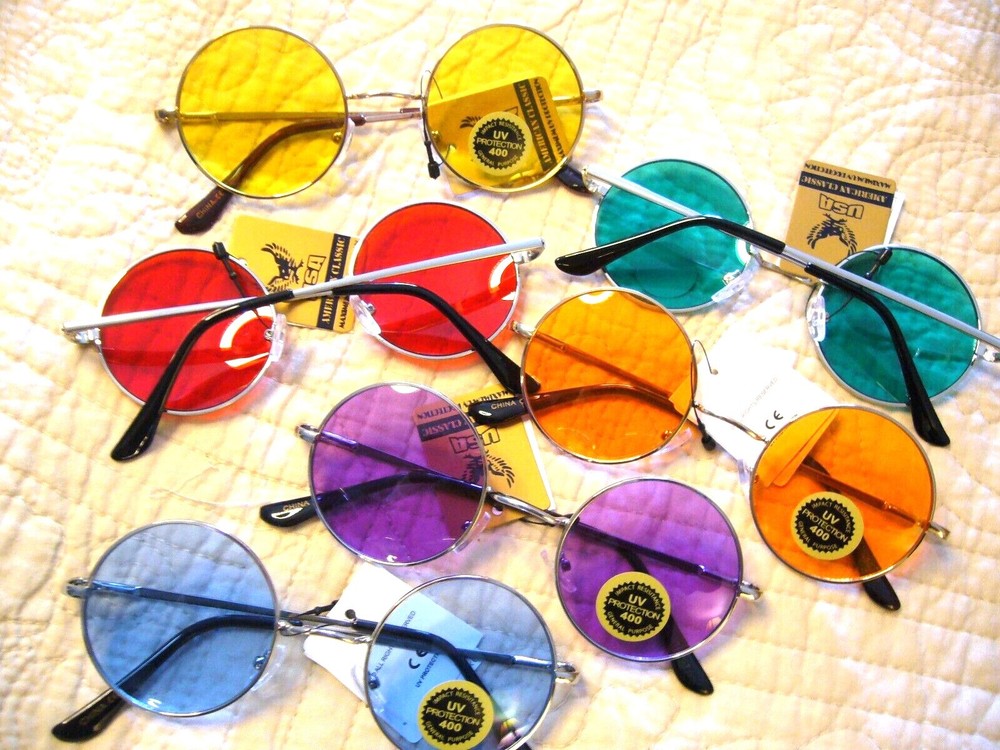 JOHN LENNON Sunglasses LARGER 2″ Classic Hippie 80’s Round Glasses COLORS 711050