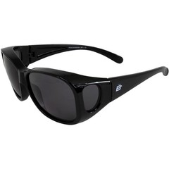 2 Pairs of Birdz Peacock Fit-Over Glasses Black with Yellow & Smoke Lenses