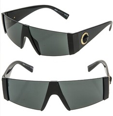 VERSACE VE4360 GRECA Black Gold Medusa Logo Head Rimless Mask Sunglasses 4360