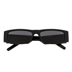 MONTERREY – Thick Frame 90s Style Small Rectangle Sunglasses Black Smoke