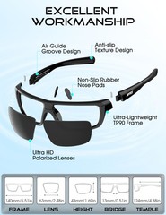 Polarized Sunglasses Men for Fishing: UV Protection Lightweight TR90 Sports W…