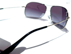 Ray Ban Polished Silver Pilot GRADIENT Grey To Blue Lens Sunglass RB 3267 003/8G