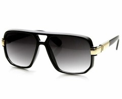 Men Sunglasses Designer Square Black Lens Gold Fashion Classic Retro Vintage NEW