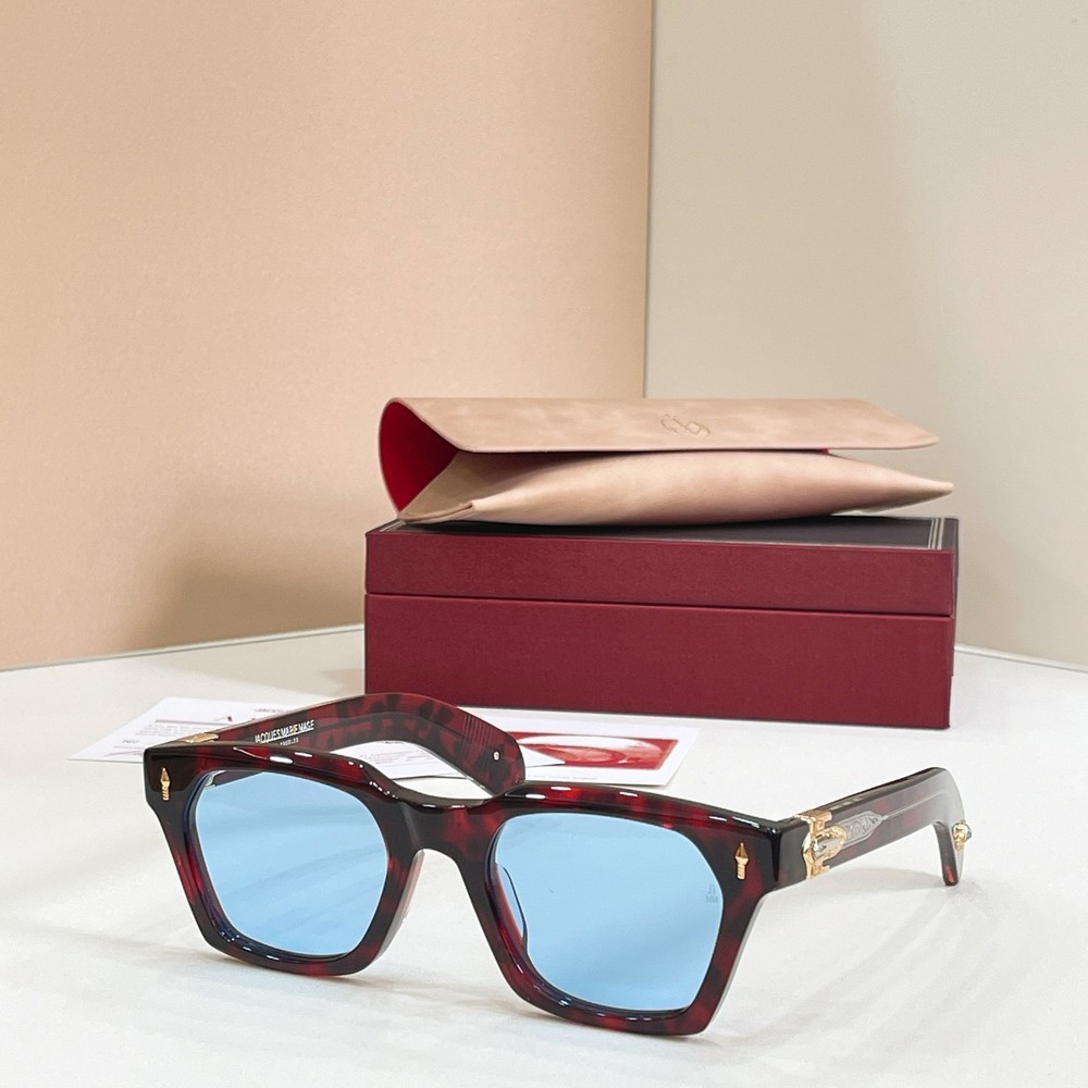 Jacques Marie Mage STERETT Unisex Eyeglasses Red Havana/Blue 52-22 145mm