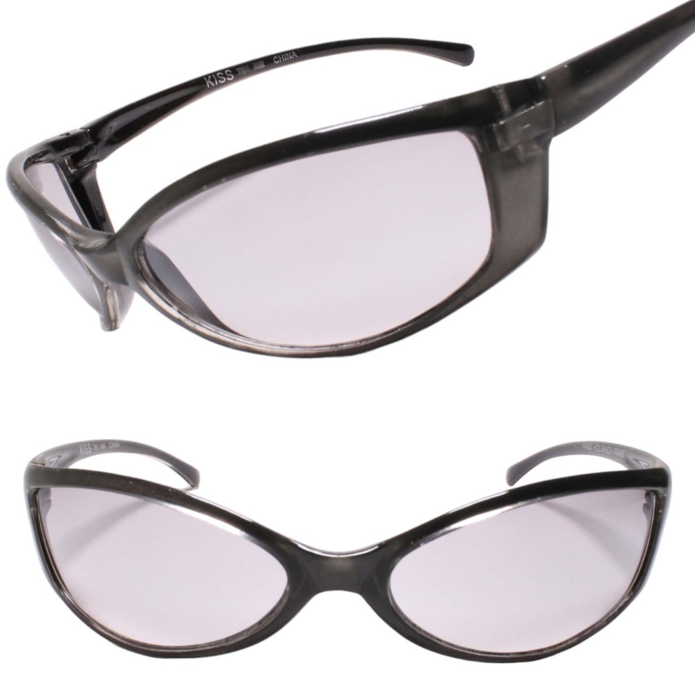 Wrap Around Aerodynamic Narrow Slender Lightweight Sport Gray Sunglasses