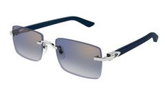 CARTIER CT0579S 008 Silver Blue Gradient Flash Mirror Lens Sunglasses AUTHENTIC