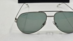 Cartier CT0110S Premiere de Cartier Blue Aviator 60 14 140 Chrome Sunglasses