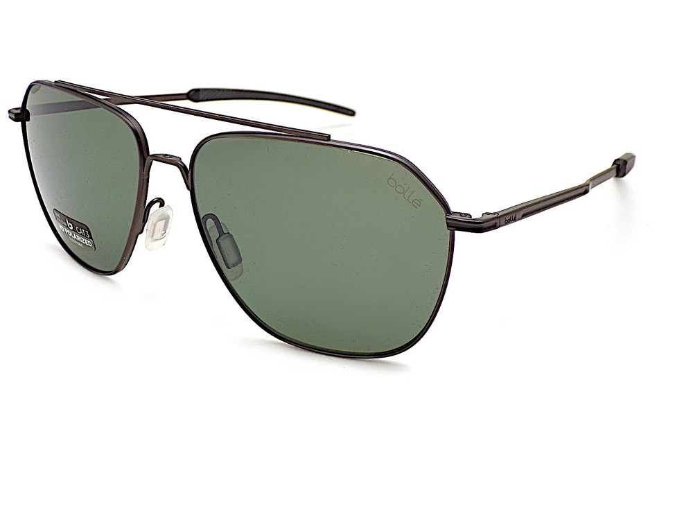 Bolle Source Polarized Sunglasses Matte Gunmetal with Axis Green Lenses BS143003