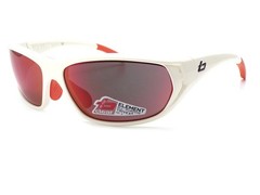 Bolle Ouray Wraparound Sunglasses Shiny White Orange w/ TNS Fire Lenses 11543