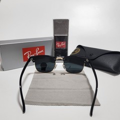 Ray-Ban RB3016 Sunglasses Clubmaster Classic Black Frame Glass Gray Lens 51 mm
