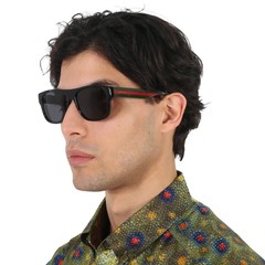 Gucci Grey Square Men’s Sunglasses GG0341S 001 56 GG0341S 001 56