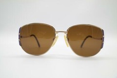 Vintage Charmant 405 Gold Violet Oval Sunglasses Glasses NOS