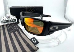 OAKLEY FUEL CELL SI MATTE BLACK USA FLAG RUBY GALAXY POLARIZED SUNGLASSES OO9096
