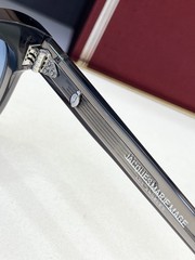 Jacques Marie Mage JMM Yves Sunglasses Handcrafted Clear Gray Frame Blue Lens